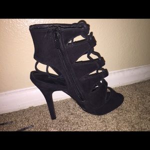 Chinese Laundry Black peep toe lace up bootie